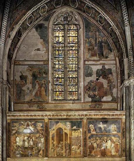 GIOTTO di Bondone Frescoes in the second bay of the nave Spain oil painting art